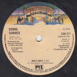 Donna Summer Walk Away USED VINYL 7INCH SINGLE 45 RPM