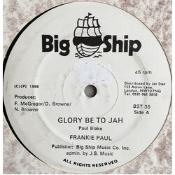 Frankie Paul Glory Be To Jah USED VINYL 12INCH 45 RPM