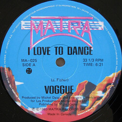Voggue I Love To Dance USED VINYL 12INCH 33 S RPM