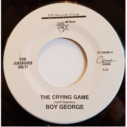 Boy George / Lyle Lovett The Crying Game / Stand By Your Man USED VINYL 7INCH 45 RPM SINGLE JUKEBOX