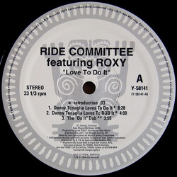 The Ride Committee / Roxy Love To Do It USED VINYL 12INCH 33 S RPM STEREO