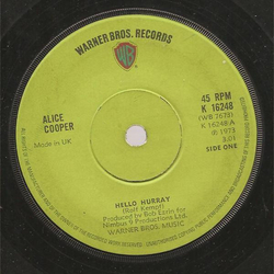 Alice Cooper auto-1 Hello Hurray Vinyl 7" USED