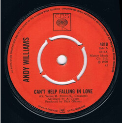 Andy Williams Can't Help Falling In Love USED VINYL 7INCH 45 RPM SINGLE
