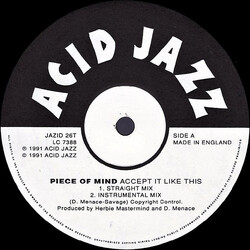 Piece Of Mind Accept It Like This USED VINYL 12INCH 45 RPM