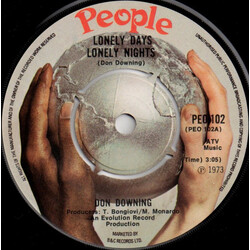 Don Downing Lonely Days, Lonely Nights Vinyl 7" USED