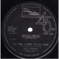 Marv Johnson I'll Pick A Rose For My Rose Vinyl 7" USED