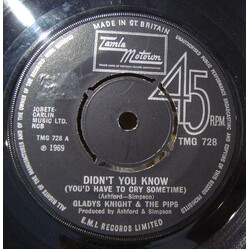 Gladys Knight And The Pips Didn't You Know (You'd Have To Cry Sometime) USED VINYL 7INCH 45 RPM SINGLE