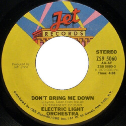 Electric Light Orchestra Don't Bring Me Down USED VINYL 7INCH 45 RPM SINGLE STYRENE STEREO