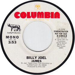 Billy Joel James USED VINYL 7INCH 45 RPM PROMO STEREO MONO