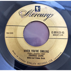 Frankie Laine / Carl Fischer's Orchestra When You're Smiling / All Of Me USED VINYL 7INCH 45 RPM SINGLE REISSUE