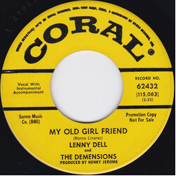 Lenny Dell / The Demensions My Old Girl Friend / This Time Next Year USED VINYL 7INCH 45 RPM PROMO