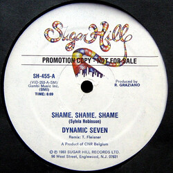 Dynamic Seven Shame, Shame, Shame USED VINYL 12INCH 33 S RPM PROMO