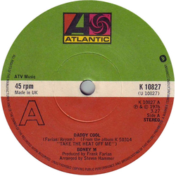 Boney M. Daddy Cool Vinyl 7" USED