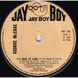 George McCrae It's Been So Long Vinyl 7" USED