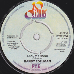 Randy Edelman Take My Hand USED VINYL 7INCH 45 RPM