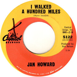 Jan Howard I Walked A Hundred Miles USED VINYL 7INCH 45 RPM SINGLE