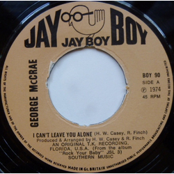 George McCrae I Can't Leave You Alone Vinyl 7" USED
