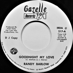 Randy Barlow Goodnight My Love USED VINYL 7INCH 45 RPM PROMO