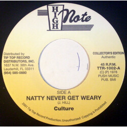 Culture Natty Never Get Weary / Too Long In Slavery USED VINYL 7INCH REPRESS
