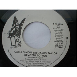 Carly Simon / James Taylor (2) Devoted To You USED VINYL 7INCH 45 RPM SINGLE PROMO
