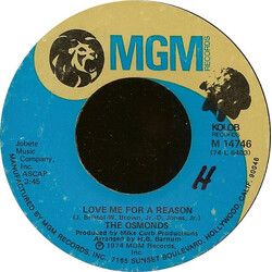 The Osmonds Love Me For A Reason USED VINYL 7INCH 45 RPM SINGLE STYRENE