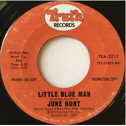 June Hunt (2) Little Blue Man USED VINYL 7INCH 45 RPM PROMO STYRENE
