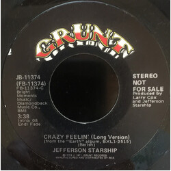 Jefferson Starship Crazy Feelin' USED VINYL 7INCH 45 RPM PROMO