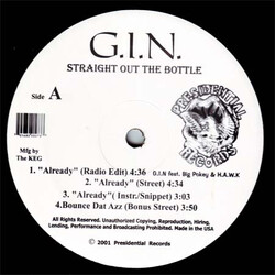 G.I.N. Straight Out The Bottle Vinyl 12" USED