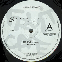 Sabina Dhand Heaven USED VINYL 12INCH 45 RPM