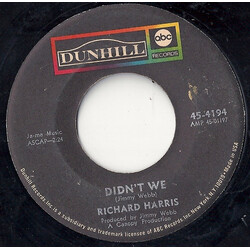 Richard Harris Didn't We USED VINYL 7INCH SINGLE