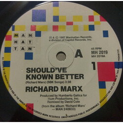 Richard Marx Should've Known Better USED VINYL 7INCH 45 RPM SINGLE