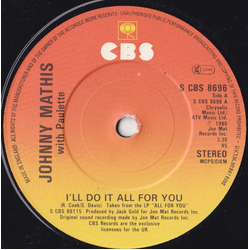 Johnny Mathis / Paulette McWilliams I'll Do It All For You Vinyl 7" USED