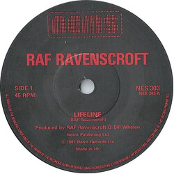 Raphael Ravenscroft Lifeline USED VINYL 7INCH 45 RPM SINGLE