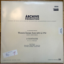 Herbert Just / Henry Purcell 15 Fantasies For 3, 4, 5, 6, 7 Viol Da Gamba Vinyl LP USED