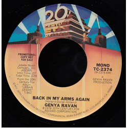 Genya Ravan Back In My Arms Again USED VINYL 7INCH 45 RPM PROMO STEREO MONO
