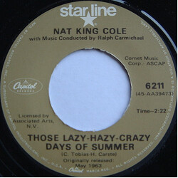Nat King Cole Those Lazy-Hazy-Crazy Days Of Summer / That Sunday, That Summer USED VINYL 7INCH 45 RPM
