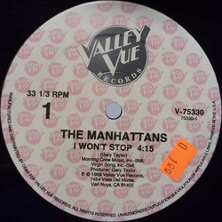 Manhattans I Won't Stop / Just A Matter Of Time Vinyl 12" USED