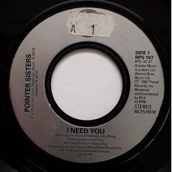 Pointer Sisters I Need You USED VINYL 7INCH 45 RPM SINGLE JUKEBOX