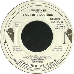 4 Out Of 5 Doctors I Want Her Vinyl 7" USED