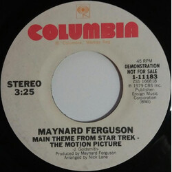 Maynard Ferguson Main Theme From Star Trek - The Motion Picture USED VINYL 7INCH 45 RPM SINGLE PROMO