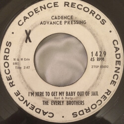 Everly Brothers I'm Here To Get My Baby Out Of Jail / Lightning Express USED VINYL 7INCH 45 RPM PROMO