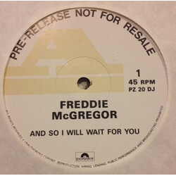 Freddie McGregor And So I Will Wait For You USED VINYL 12INCH PROMO