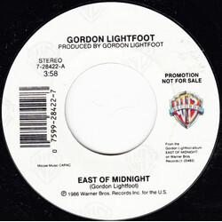 Gordon Lightfoot East Of Midnight USED VINYL 7INCH 45 RPM PROMO