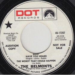 The Belmonts Medley: Have You Heard /The Worst That Could Happen USED VINYL 7INCH 45 RPM PROMO