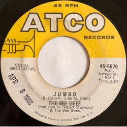 Bee Gees Jumbo / The Singer Sang His Song USED VINYL 7INCH 45 RPM SINGLE