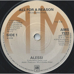 Alessi All For A Reason USED VINYL 7INCH 45 RPM