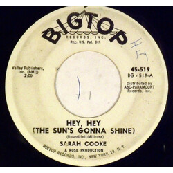 Sarah Cooke Hey, Hey (The Sun's Gonna Shine) / Please Don't Go USED VINYL 7INCH 45 RPM SINGLE PROMO
