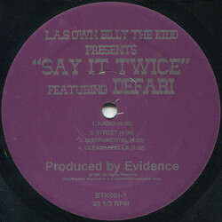 L.A.'s Own Billy The Kidd / Defari Say It Twice / Randomly I Aim USED VINYL 12INCH