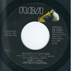 Tom T. Hall Soldier Of Fortune / The World According To Raymond USED VINYL 7INCH 45 RPM SINGLE STYRENE