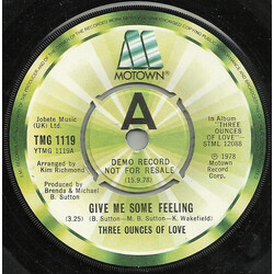 Three Ounces Of Love Give Me Some Feeling USED VINYL 7INCH SINGLE 45 RPM PROMO